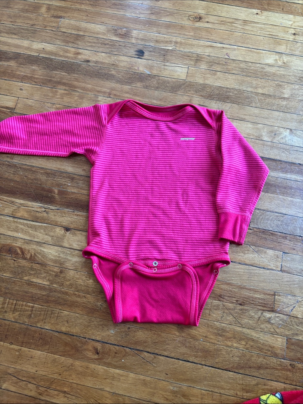Patagonia Kids Magenta Ribbed Long-Sleeve One-Piece Bodysuit